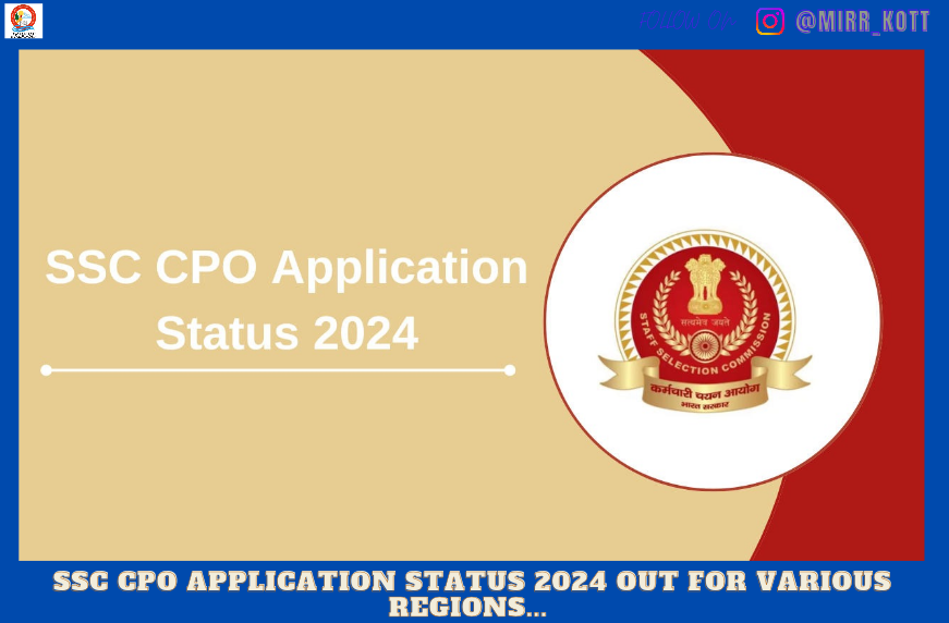 SSC CPO Application Status 2024