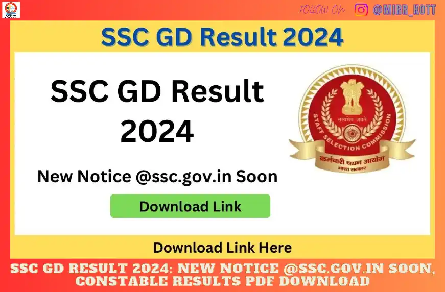 SSC GD Result 2024 To Be Declared Very Soon Cut Off and Merit List PDF