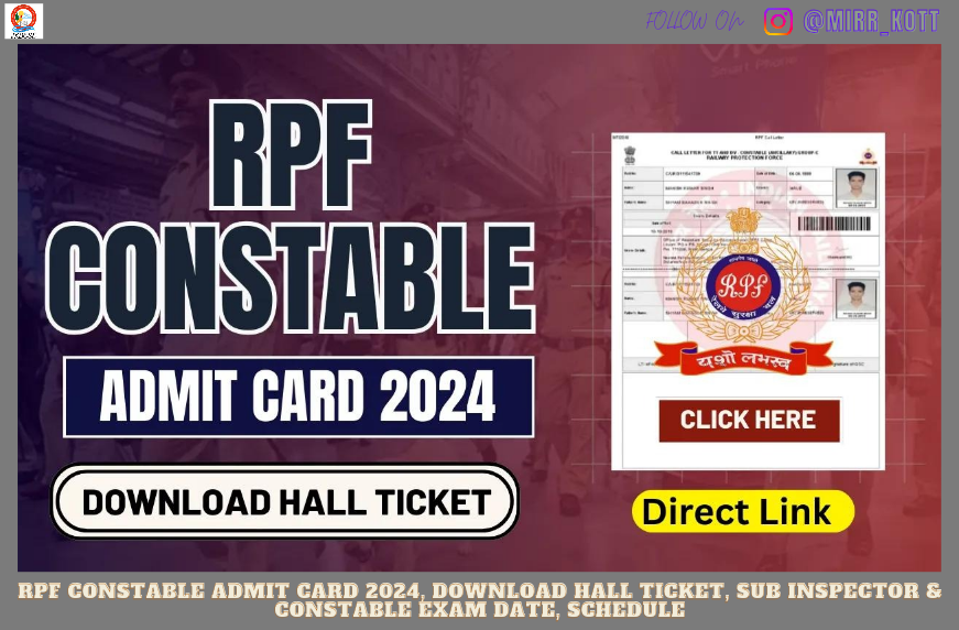 RPF Constable Admit Card 2024